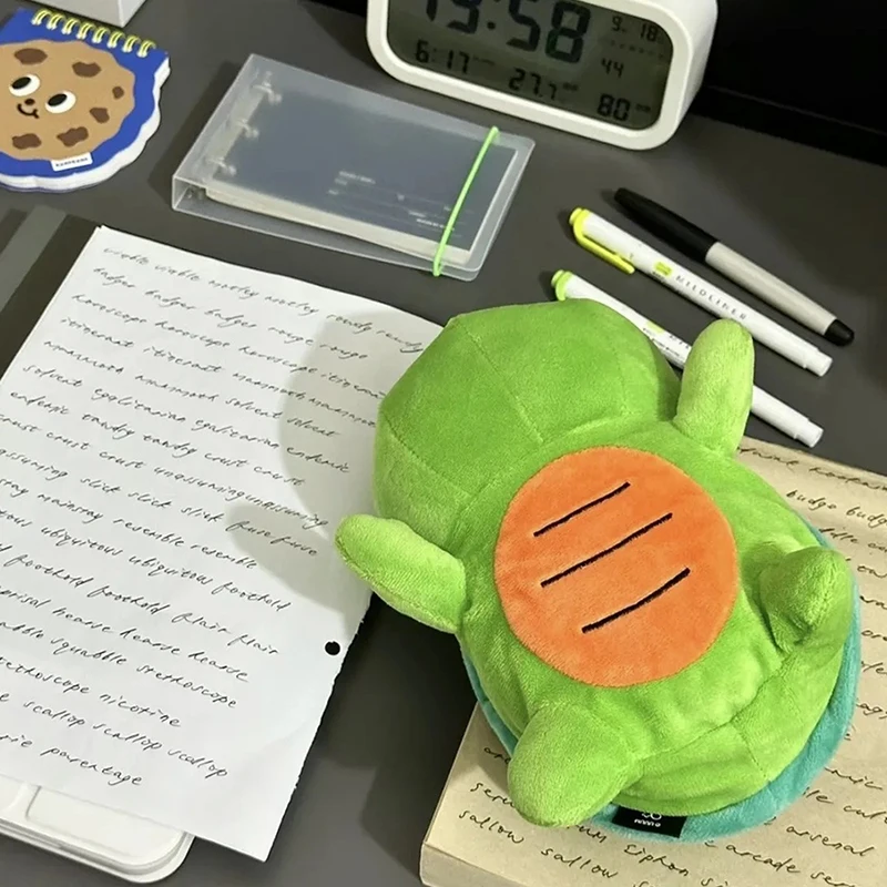 Cute Turtle Plush Pencil Case Cosmetic Bag Pen Pouch Coin Purse Lipstick Earphone Bag Stationery Storage Bag School Supplies