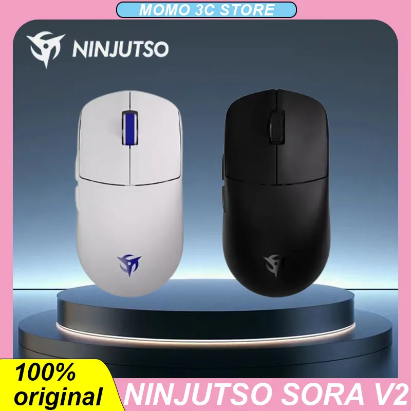 Ninjutso Sora V2 Wireless Mouse Dual mode 8k Paw3395 Sensor USB 39g Lightweight Pc Gaming Mouse Gamer E-Sports Accessories