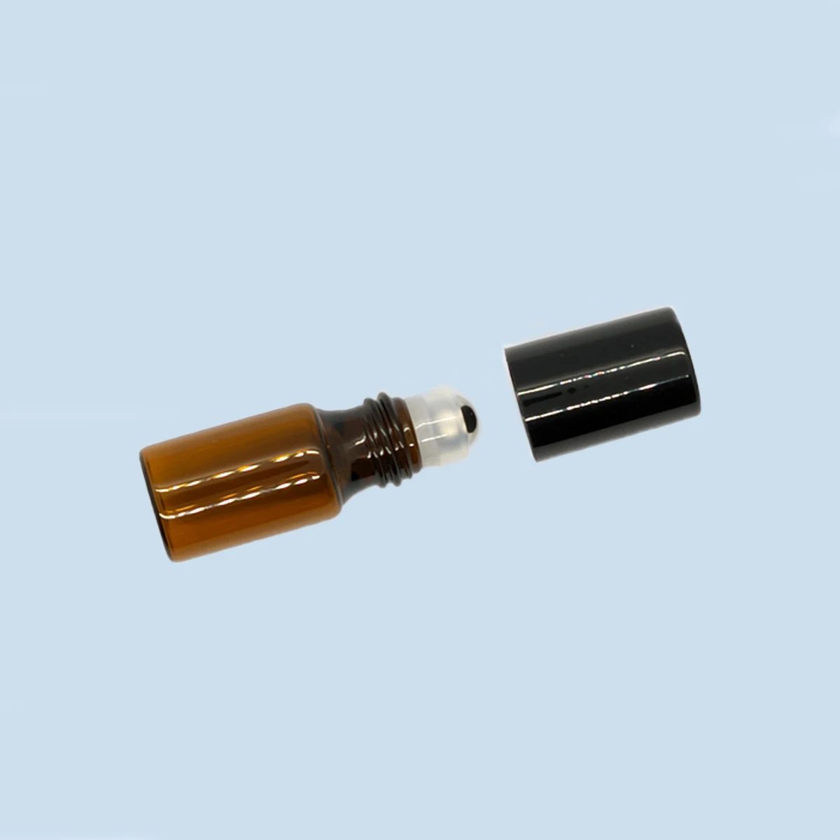 20/30/50/100pcs 3ml 5ml 10ml Amber Thin Glass Roll on Bottle Refillable Sample Test Essential Oil Vials with Roller Metal Ball