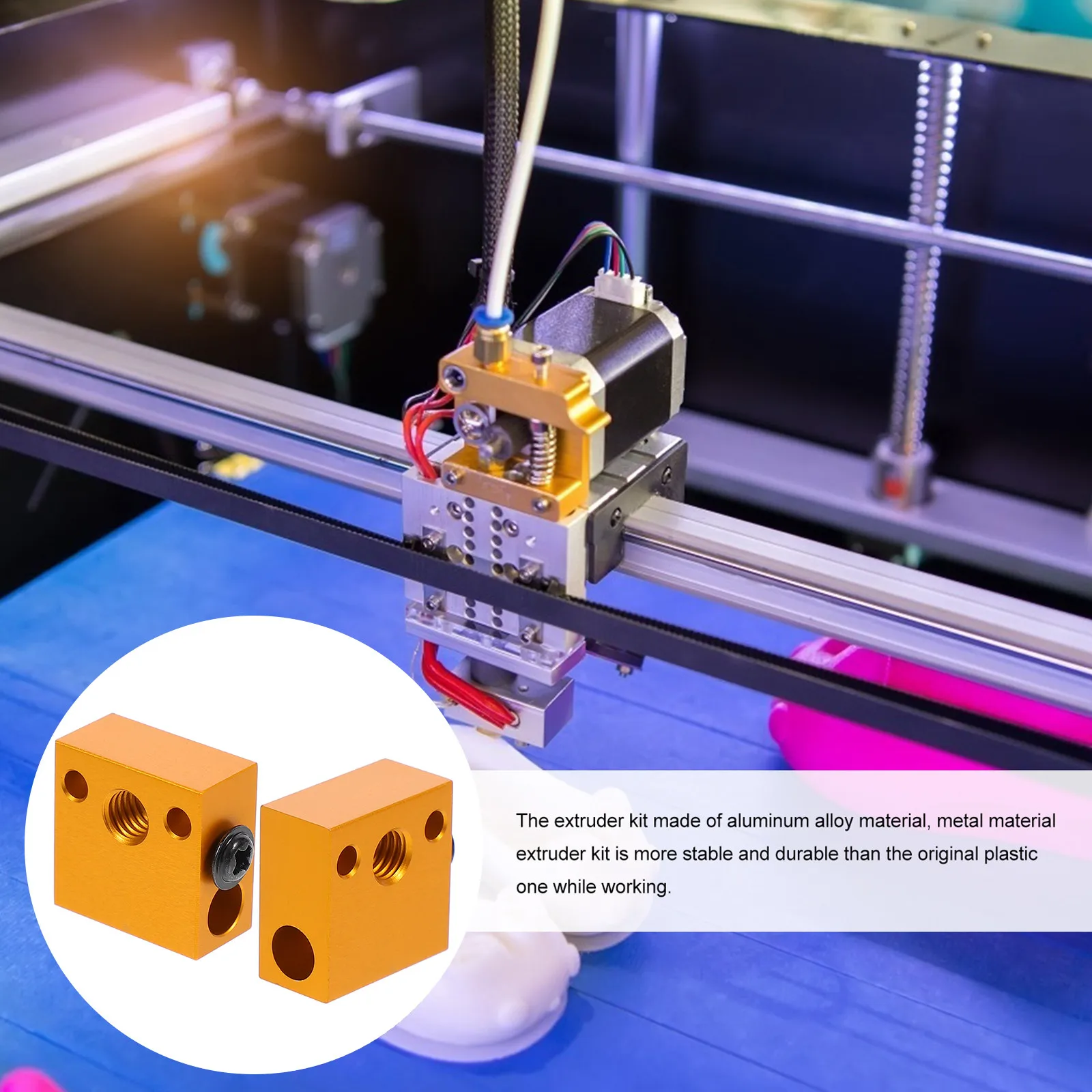 2Pcs Aluminum Heater Block for 3D Printer Heating Block Replacement Parts Extruder Hot End High Temp Filament Compatible