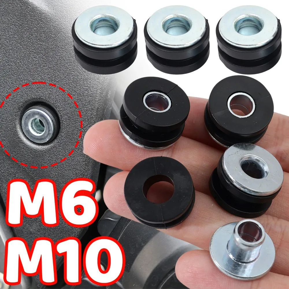 

Motorcycle Cowling Damper Grommet M6 M10 Rubber Steel Bushing Fairing Side Panel Mount Universal Replacement Parts for Honda