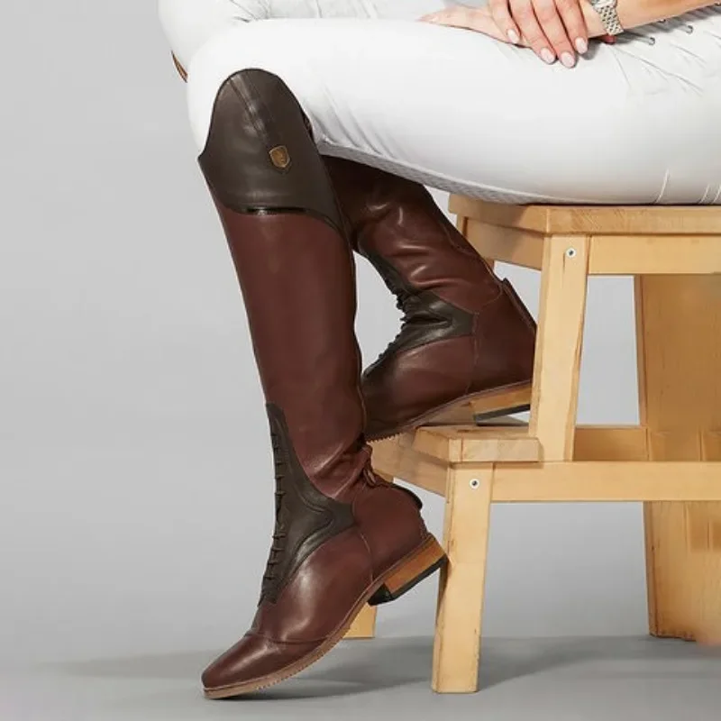 Brown Riding Boots Cowhide Dressage Jumping Boots Equestrian Unisex Reins Custom Riding Equipment Stage Role Playing Costume New - Image 3