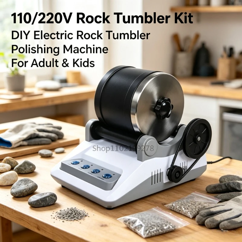 DIY Rock Polishing Machine Complete Accessory Set for Family Interactive Craft Project