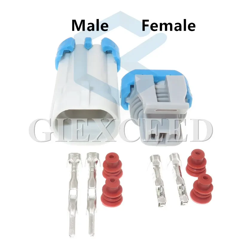 2 Sets 2 Pin AC Assembly 12162343 12052644 Automotive Waterproof Throttle Plug Auto Electrical Connector Socket For Car