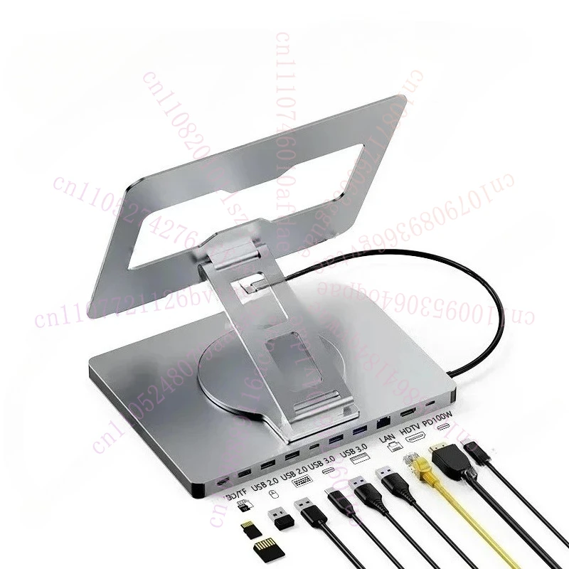 

Подставка-док-станция для ноутбука Type-C «десять в одном» с портом 4K 60 Гц, вращающаяся, складная, универсальная