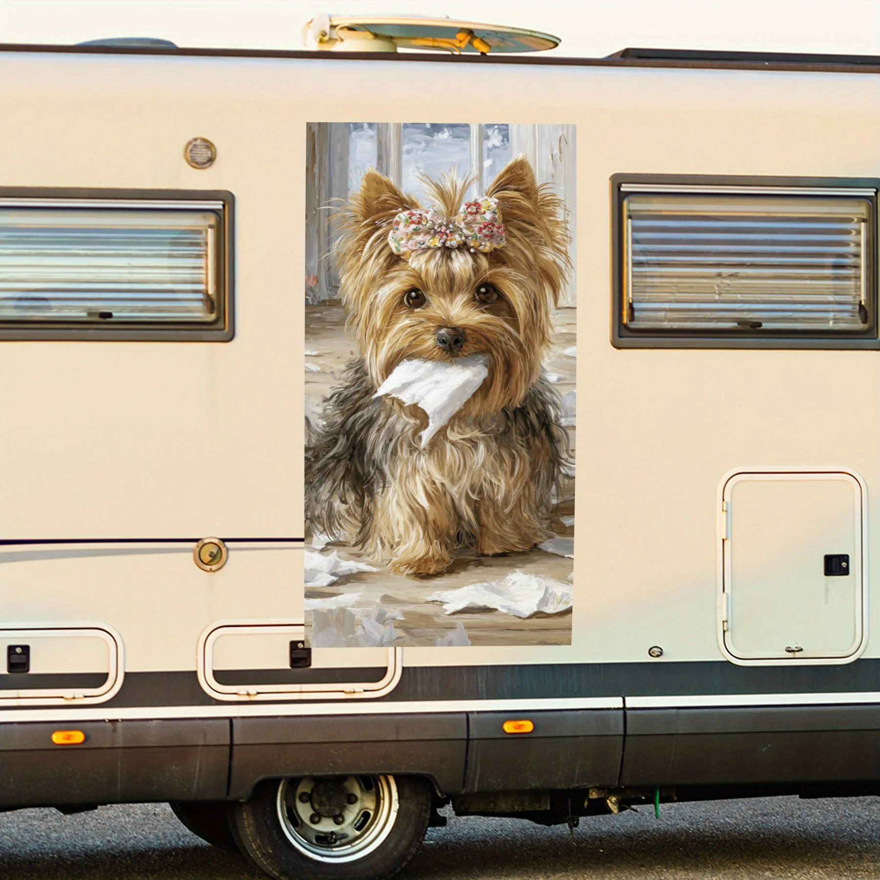 

Собака с унитазом - виниловая наклейка на заднюю часть автофургона, водонепроницаемые самоклеящиеся виниловые наклейки для хвоста и бампера, украшение - Prote