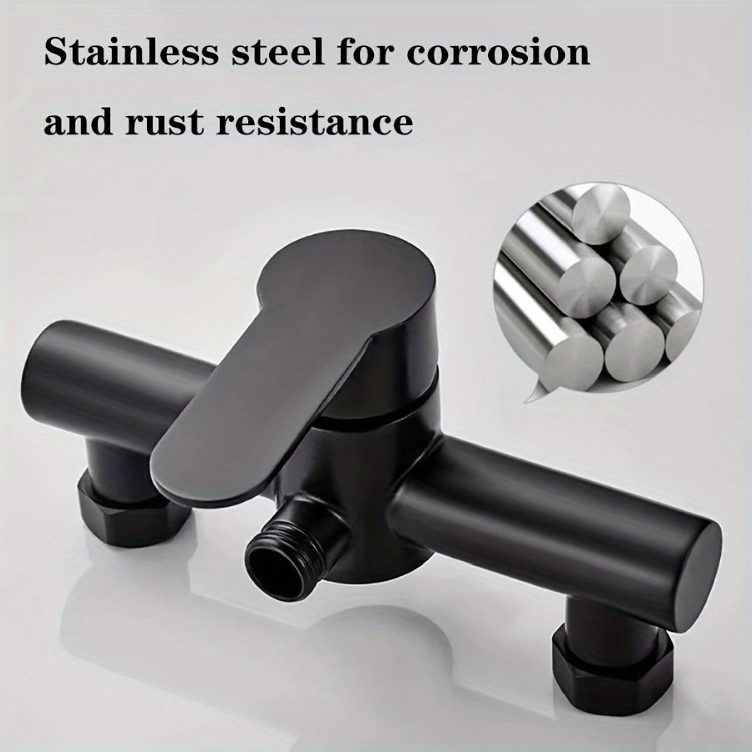 1pc 304 Stainless Steel Black Shower Single  Hot And Cold Water Mixing Valve, Shower Room Toilet Bathroom Faucet, Universal Show