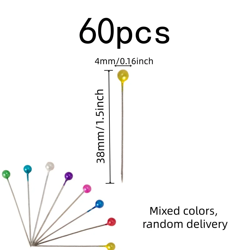 60 pcs Colorful Dressmaker Pins with Anti-Rust Durable Finish, ideal for Quilting Projects and Quilting Projects