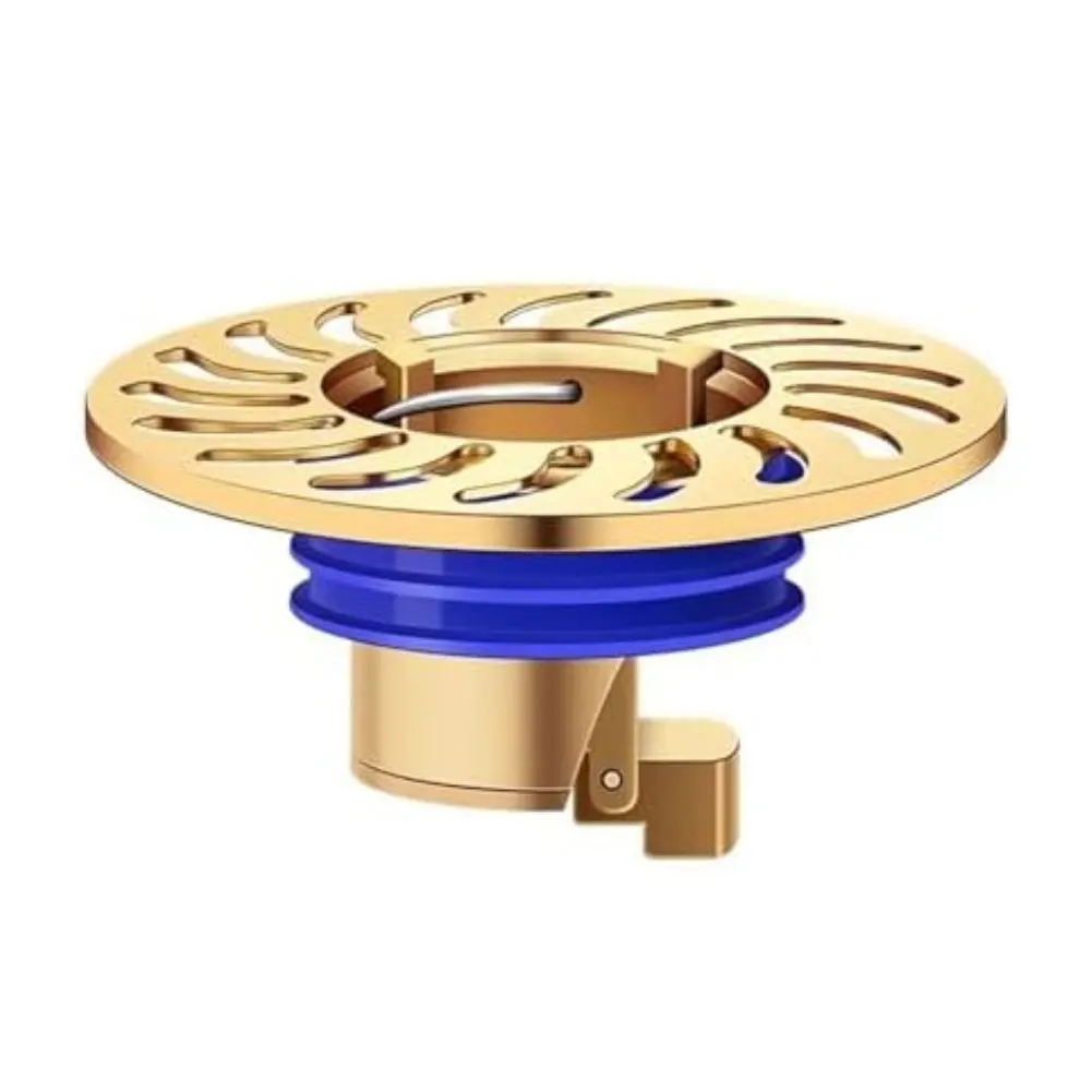 Copper floor drain core 7 5 by 7 5 by 4cm with backflow protection for drainage systems in bathrooms and kitchens