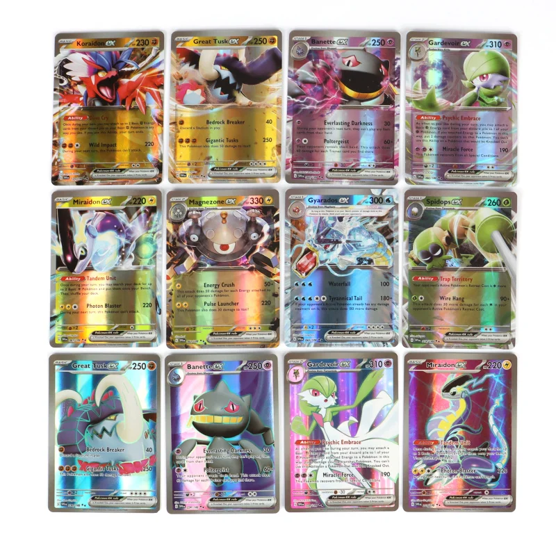 100Pcs Pokemon cards Scarlet and Violet Titanium crystal Charizard EX Battle Card trading card