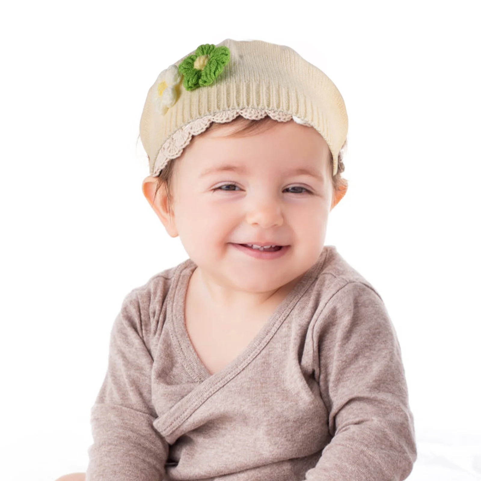 

Зимний берет для маленьких девочек, вязаная шапка-бини для детей 0-3 лет, шапка для холодной погоды, детский берет во французском стиле с милым цветком