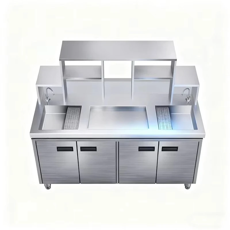 Pull up Stainless Steel Cocktail Coffee bar Station for Events