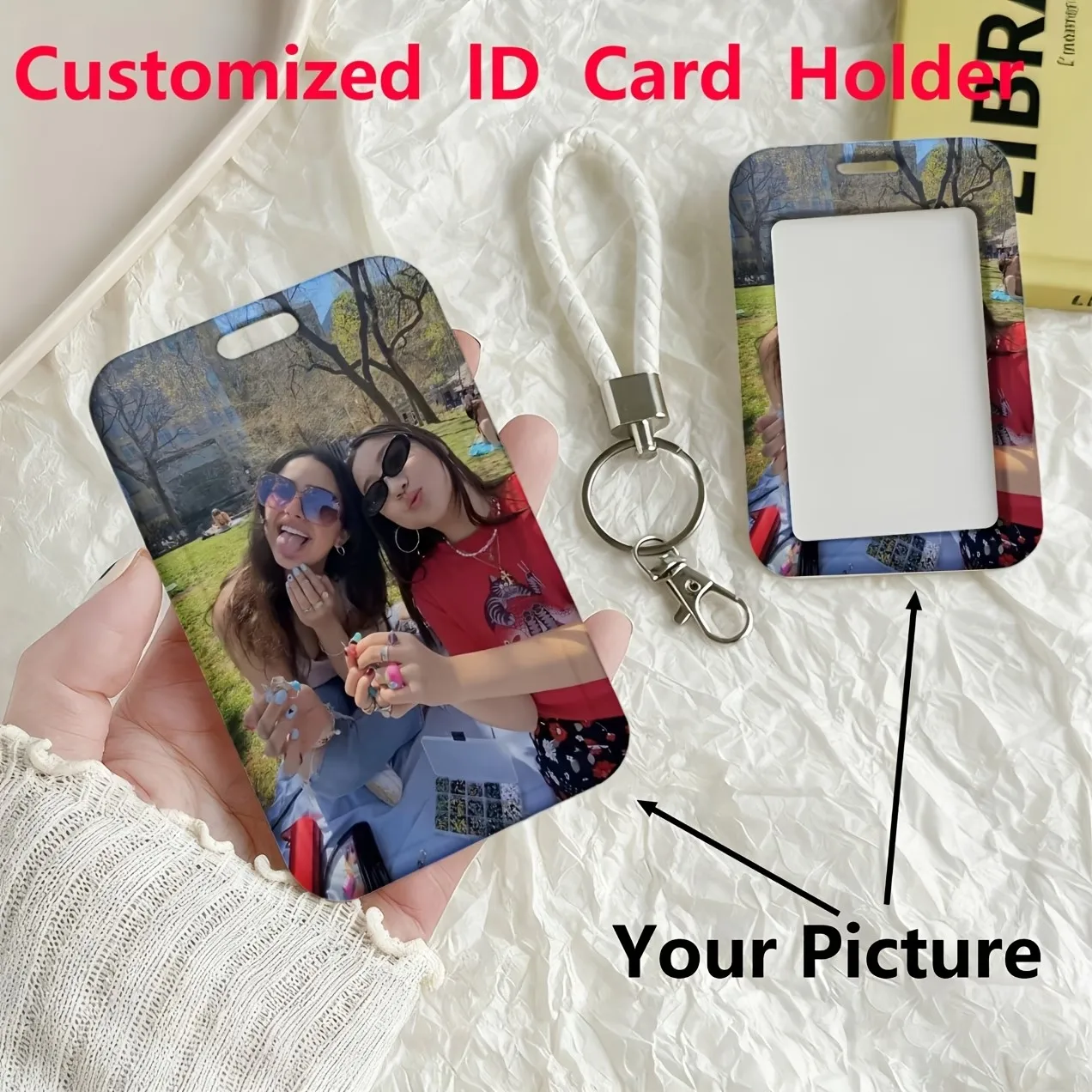 For Office Teachers Students Protector Case DIY Customized Photo ID Card Bank Card Bus Card Work Card With Hand Rope Card Holder