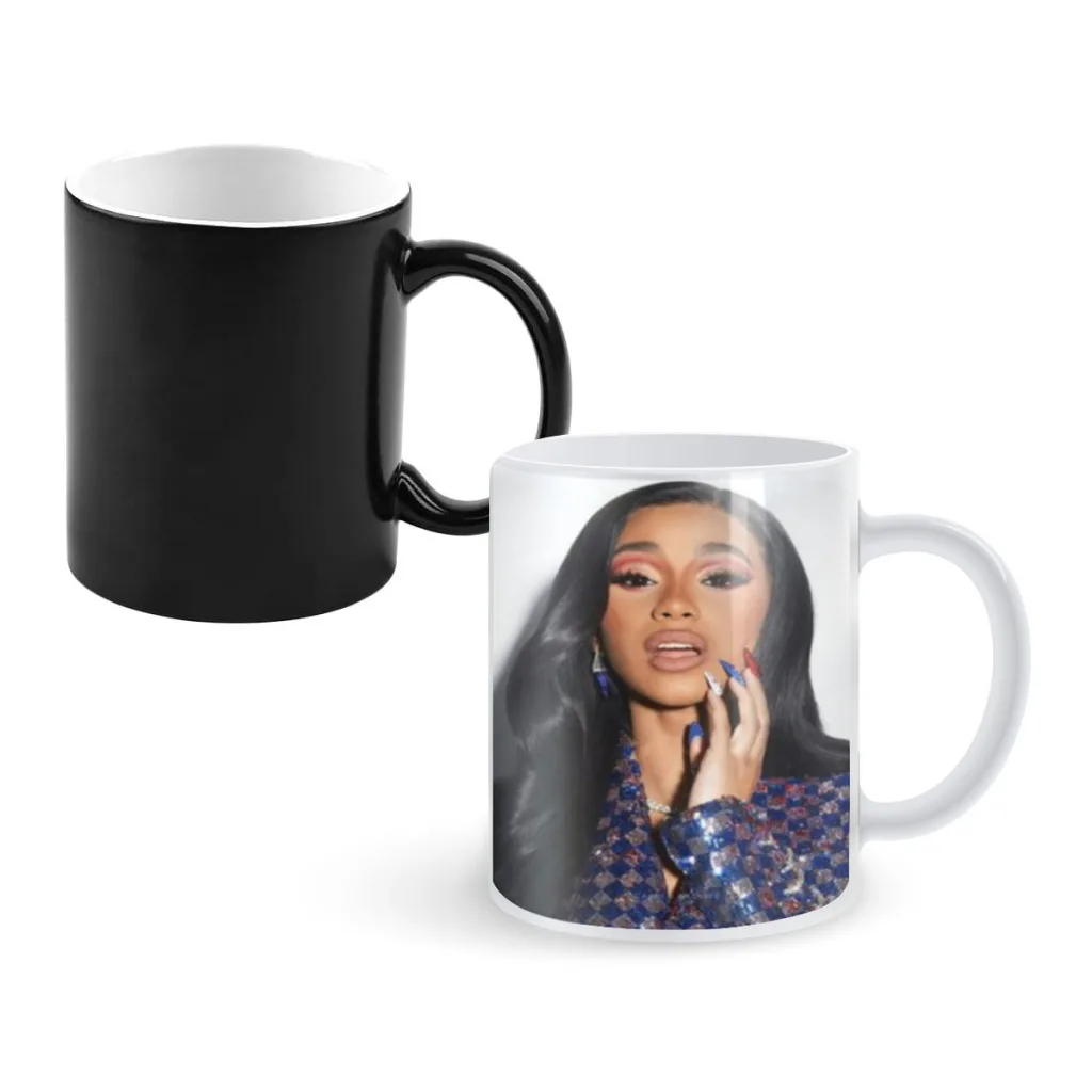 American Pop Rap Hip-Hop Singer Cardi B Creativity Change Color Chang mug Ceramic mug Hot Coffee Cup Breakfast Cup mug Gift