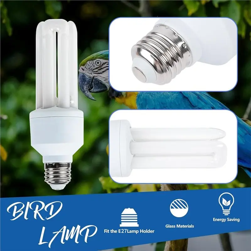 【LAST CHANCE】For Birds 2.4 UVB 20W Compact Fluorescent Lamp UVA UVB Light Bulb For All Kinds Captive