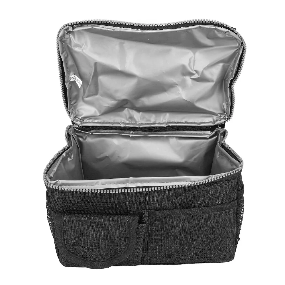 Durable Oxford Cloth Insulated Lunch Bag Waterproof Large Capacity Leakproof Lunch Bag Dual Compartment Lunch Pail Beach