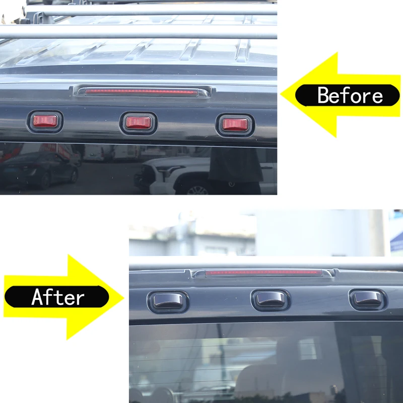 For 2003-2009 Hummer H2 ABS Smoked Black car front and rear roof light cover roof side light protection cover car exterior parts