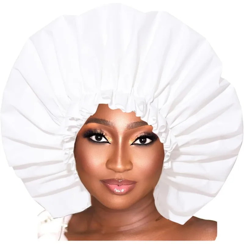 Large Adjustable Reusable Waterproof Shower Cap Bath Caps for Dreadlocks Women Girls Braids SPA Long Hair