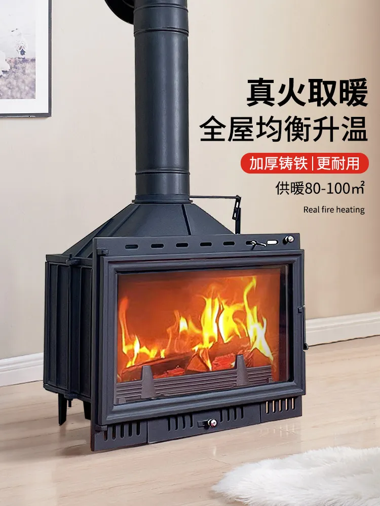 Fireplace real fire embedded home homestay indoor rural real fire firewood villa living room heating
