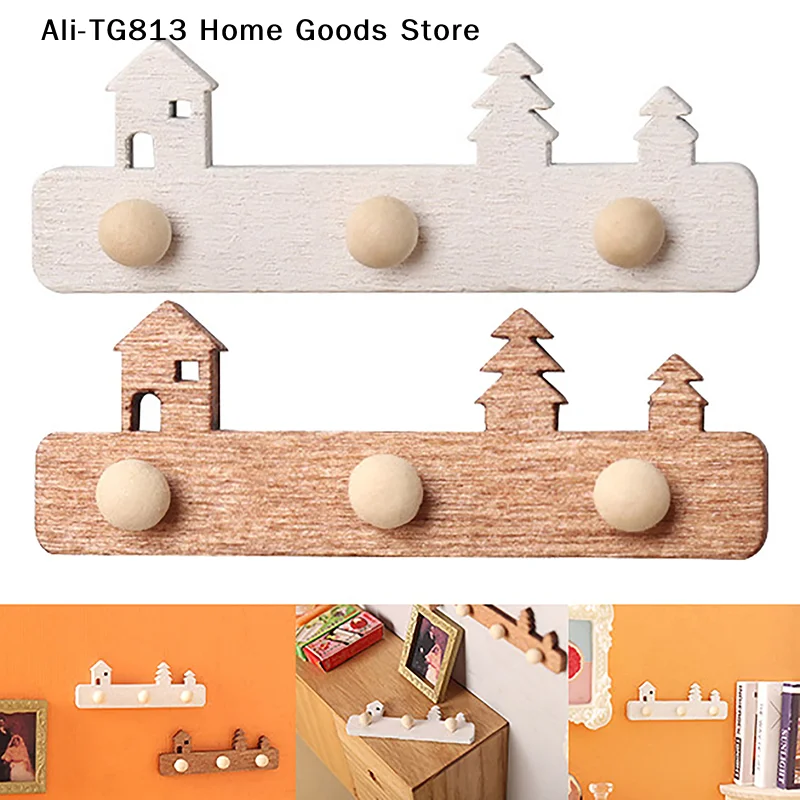 

[TG813]2Pcs 1:12 Dollhouse Miniature Wall Mount Rack Hanging Shelf Storage Stand Furniture Model Christmas Decor Toy