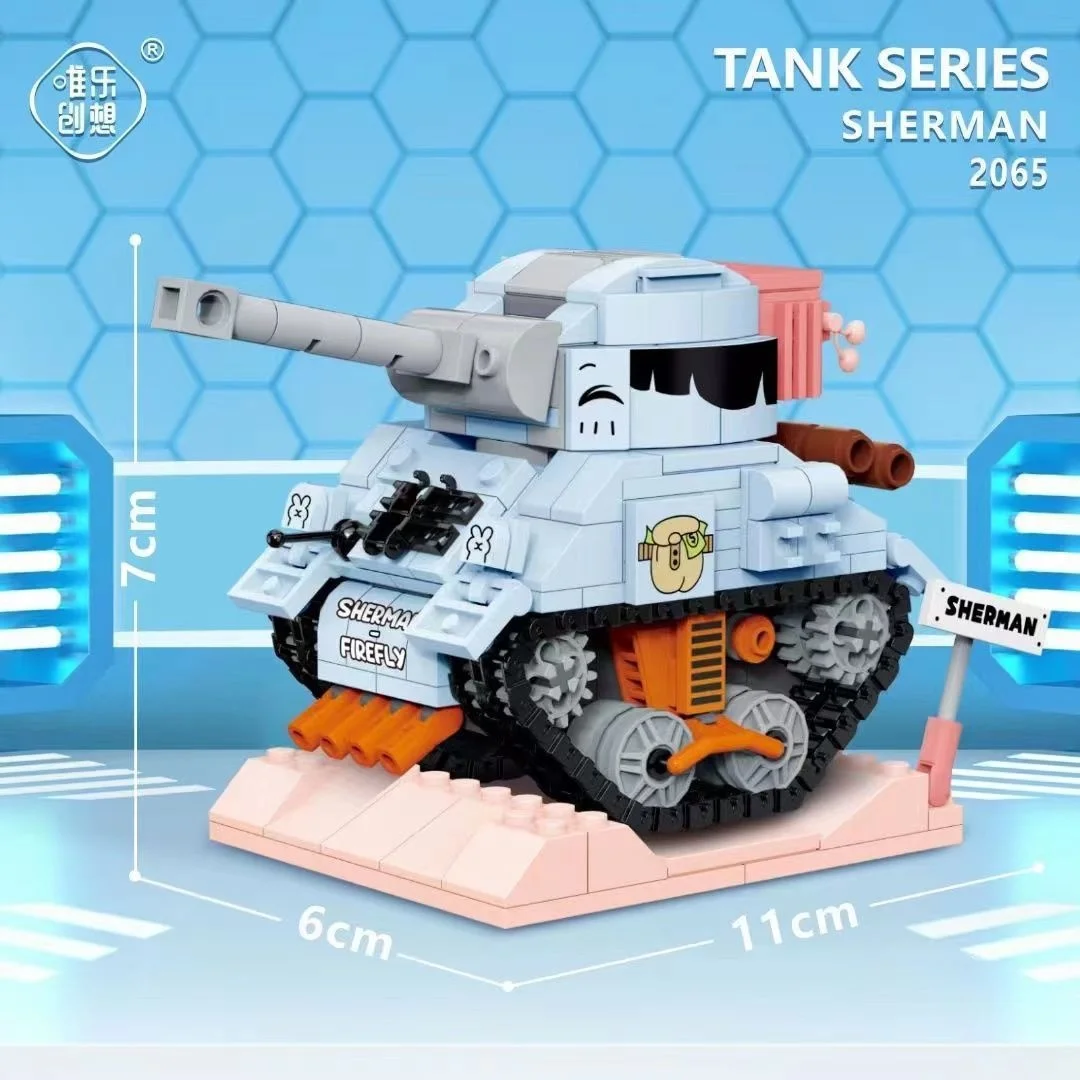 Cartoon Tank Modell Gebäude Kit Lernen Spielzeug Für Jungen Mädchen DIY Militär Fahrzeug Blöcke Pädagogisches Geschenk Für Kinder