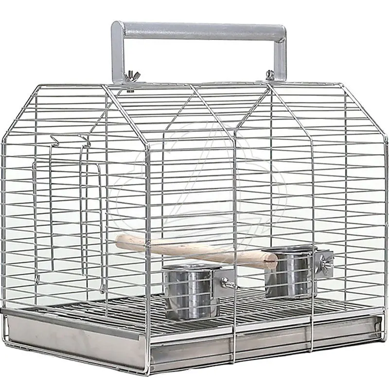 304 Stainless Steel Luxury Bird Cage, Horizontal Outdoor Cage for Parrot, Budgie, Cockatiel