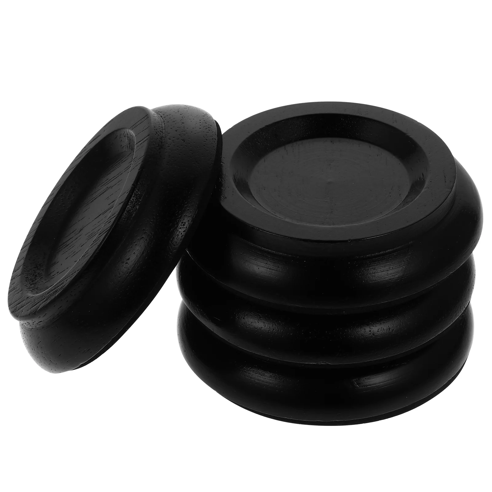 

4 Pcs Piano Wooden Foot Pad Supplies Caster Cups Floor Protector Coaster Protectors Non-slip Mat Mats