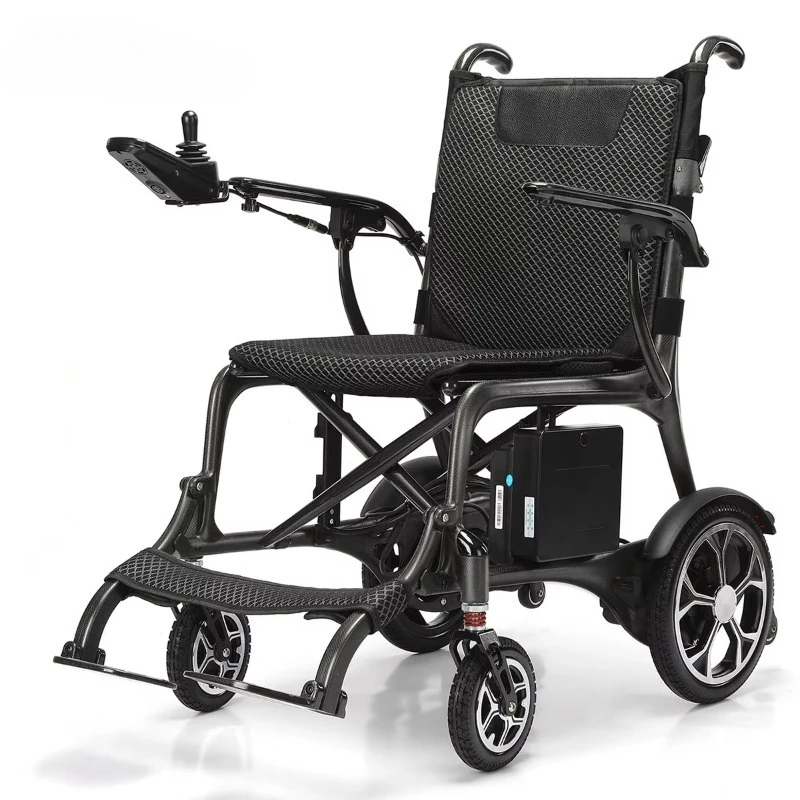 

Складная инвалидная коляска из углеродного волокна с дистанционным управлением, легкая электрическая инвалидная коляска для бездорожья