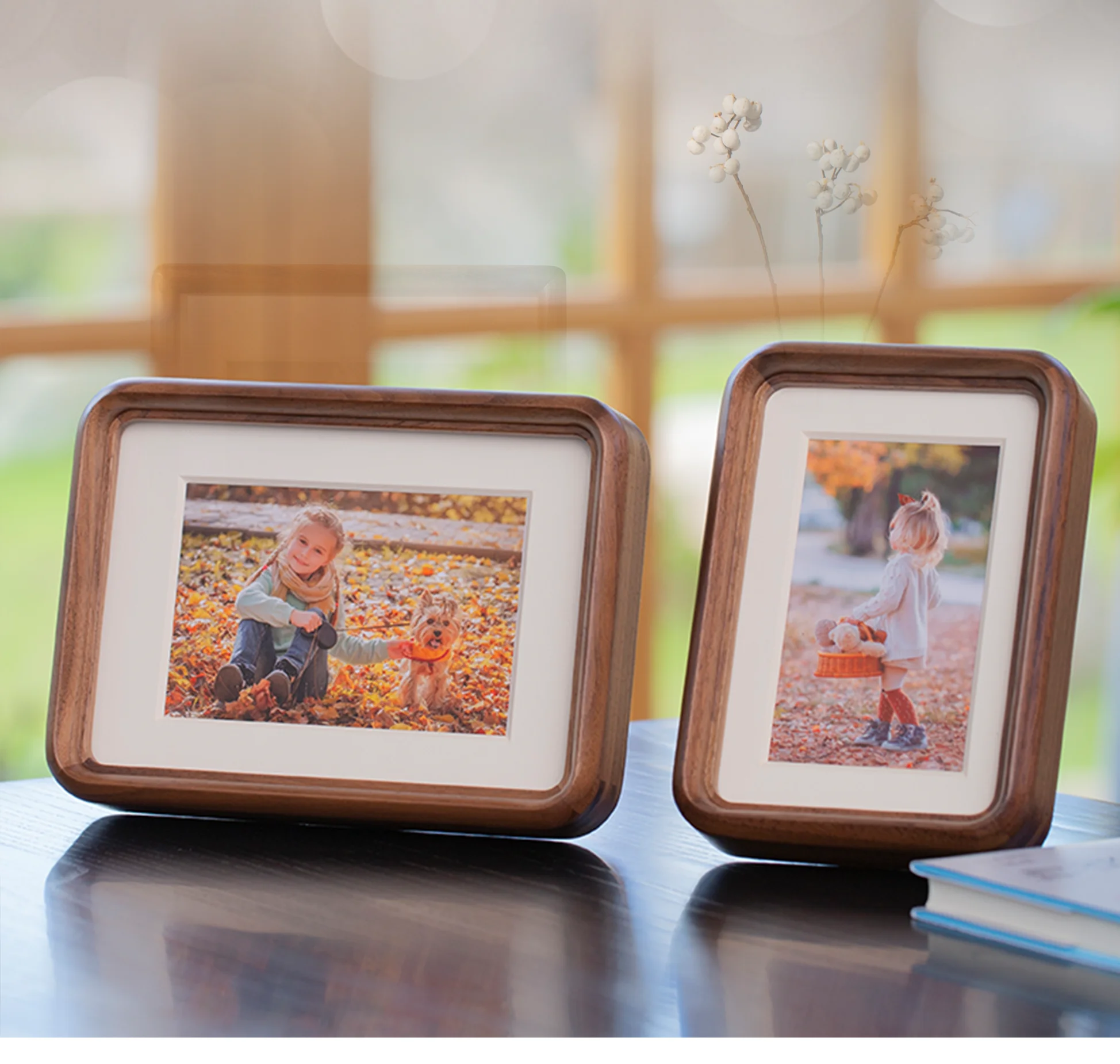 

Black Walnut Photo Frame Set Table Album Photo Frame