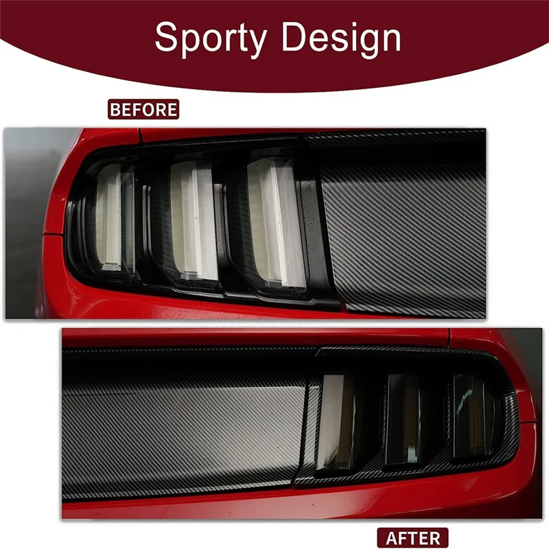 Reliable-Tail Light Cover Taillight Cover Guard Trim Frame Accessories For Ford Mustang 2015 2016 2017, Smoke Black
