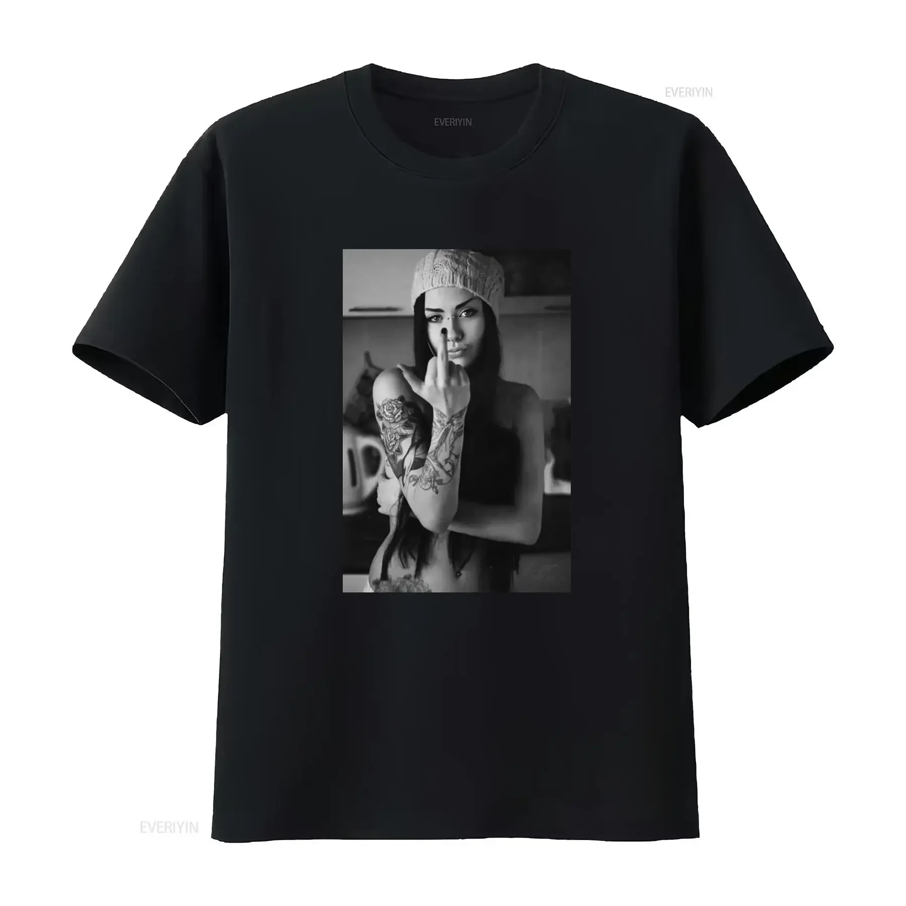 Attitude Tattoo Sexy Girl Novelty Sleeveless T Shirt for Women 1157 vintage Washed Unisex Comfortable Top For Everyday Wear