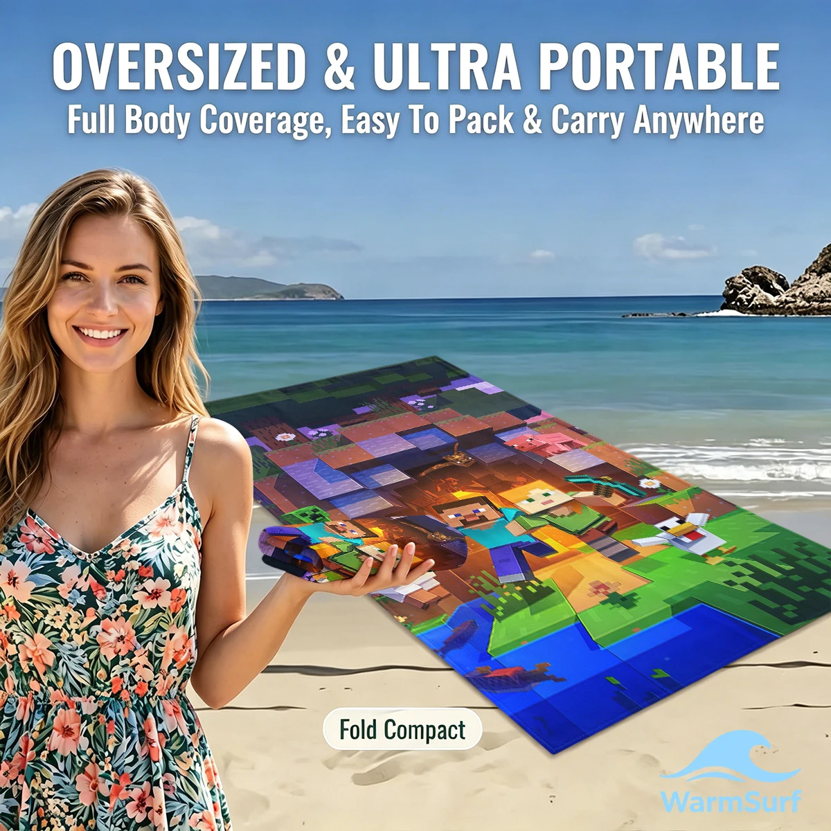 1 toalla de playa clásica de secado rápido M-MinecraftS, ultraligera, de secado rápido, súper absorbente, es un artículo imprescindible para el verano.