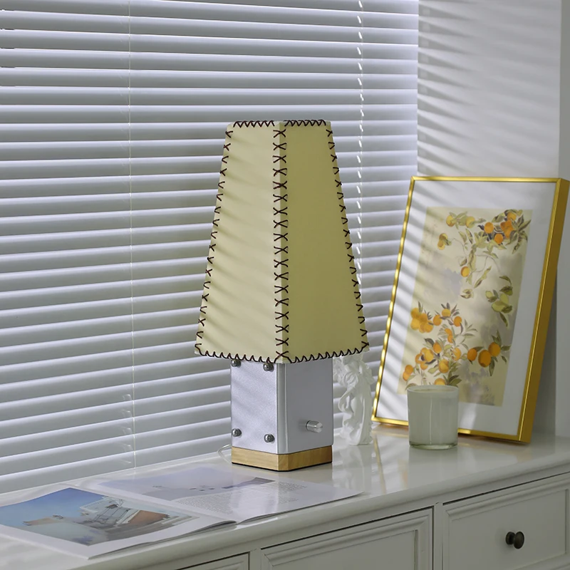 Letter desk lamp handmade sheepskin paper lamp cover light luxury homestay designer model room living room bedroom bedside lamp