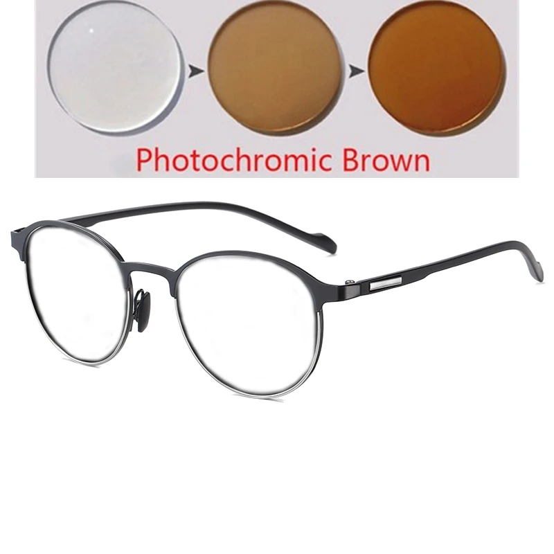 GSBJXZ 0 -0,5 -0,75 bis -6 Blendfreie Steampunk-Myopie-Sonnenbrille mit Dioptrien UV400 Myopia-Sonnenbrille mit Sehstärke für Männer und Frauen 9