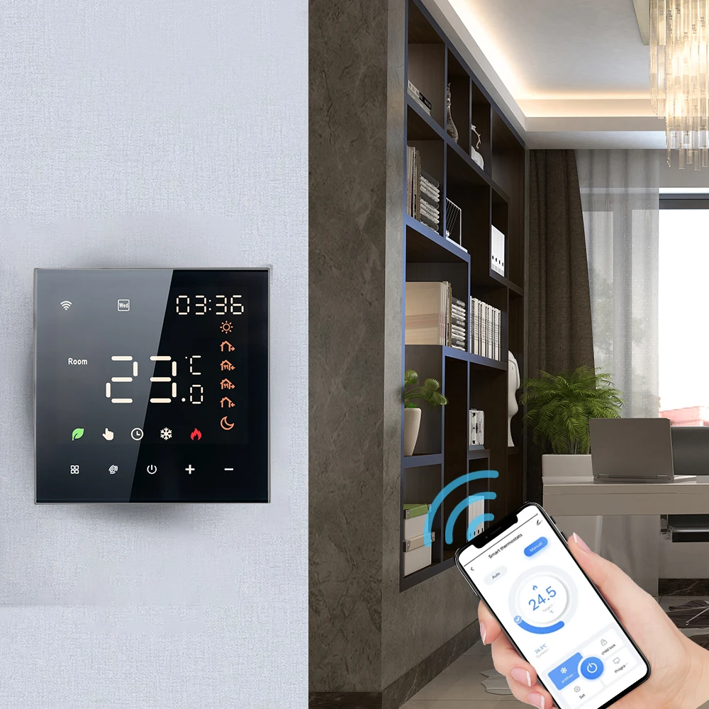 Tuya WiFi termostato a parete riscaldamento controllo vocale 16A Controller Touchscreen LCD