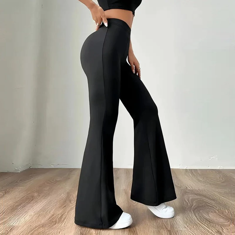 Alobee Women's Spring Autumn High Waisted Women Leggings Tight Fitting Pants Slim Leg Long Black Pants Wide Leg Pants for Wome