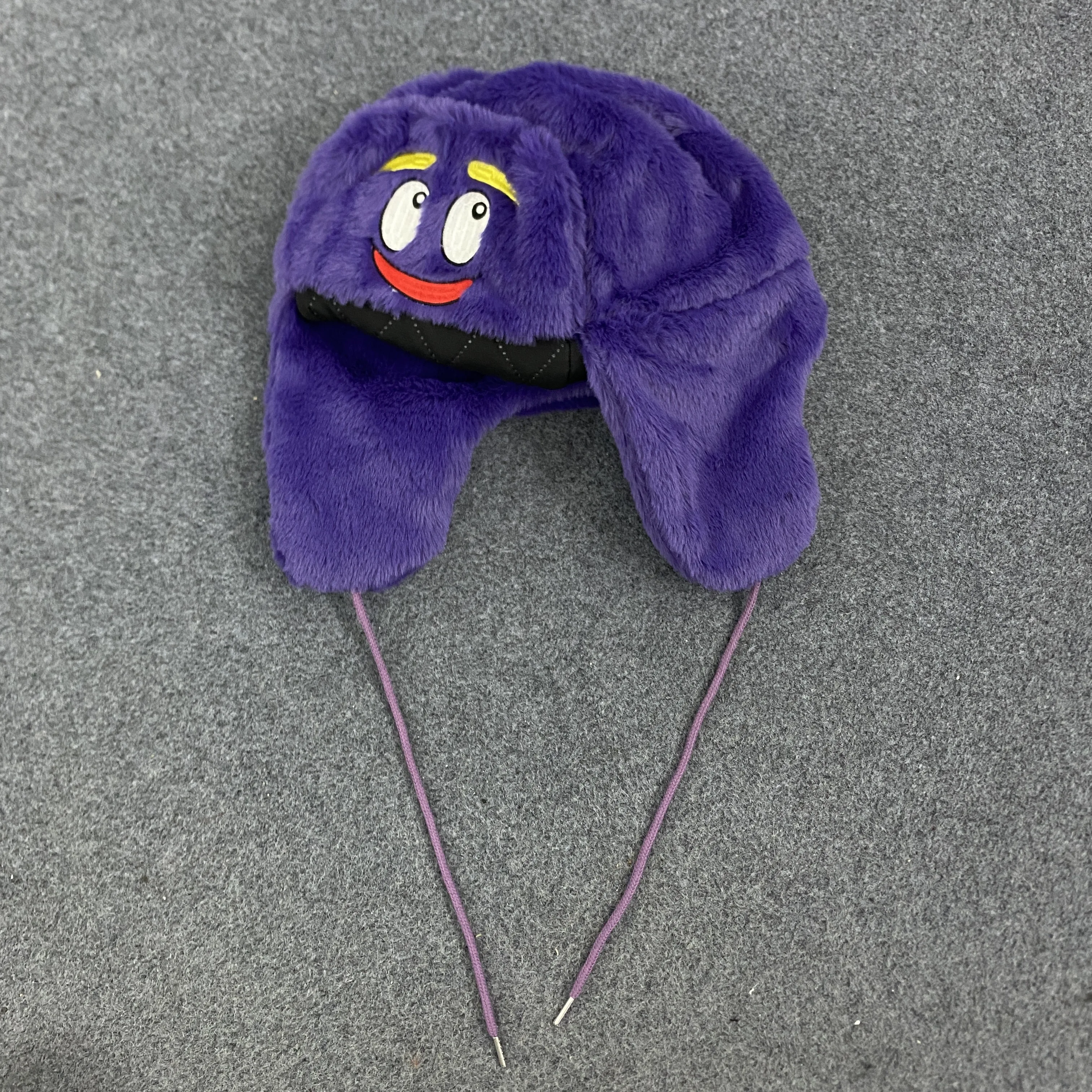 New autumn and winter unisex cartoon plush hat for warmth, ear protection, Lei Feng hat, subculture, street fashion accessories