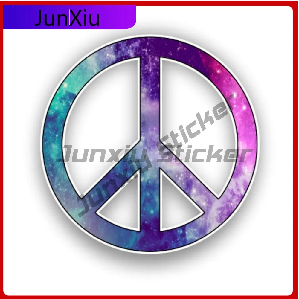 

Peace Sign Starry Sky Print Sticker Sunscreen Cover Scratches Decoration Car Motorcycle Bicycle Skateboard Laptop Luggage Bumper