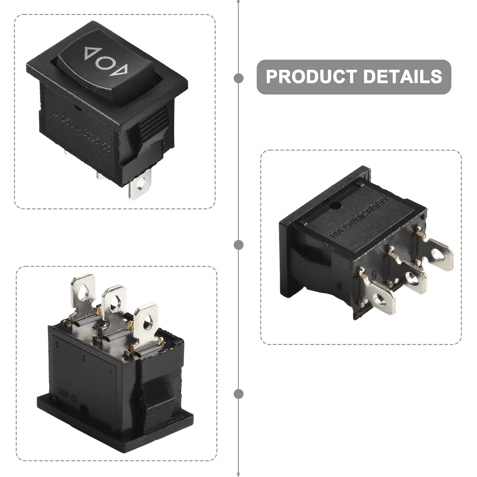 MOMENTARY ONOFF Direction Rocker Switch 3 Pin 21x15mm 3A Suitable for DIY Lifting and Left Right Control Electrical Projects