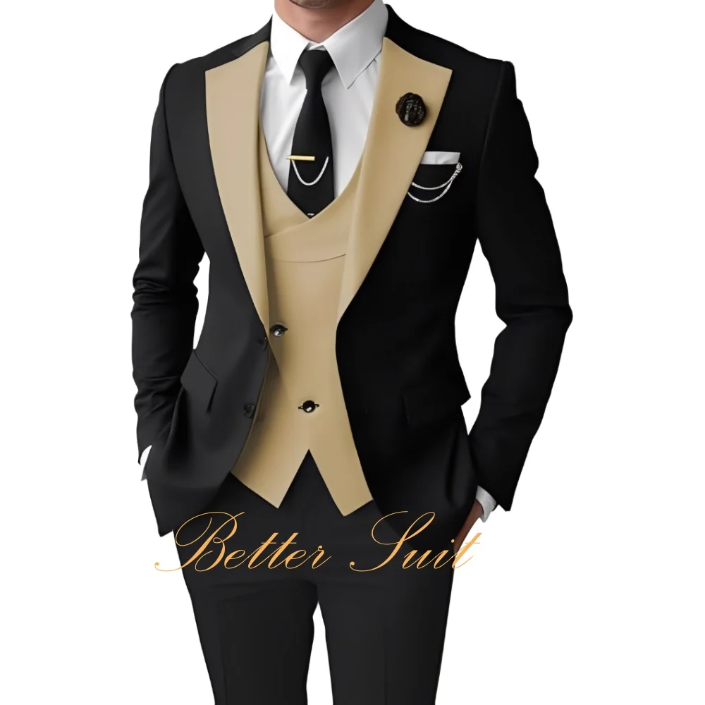 

Formal Men Wedding Tuxedo Suit Set Slim Fit Men's Suit 3 Pieces Set Blazer Vest Pants Prom Suits Set