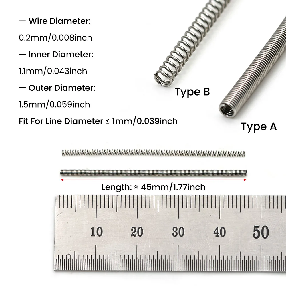 ICERIO 316 Stainless Steel Anti-Tangle Fishing Spring Tubes & Straight Booms - Bite-Proof Rig Protectors for Carp Saltwater Lure