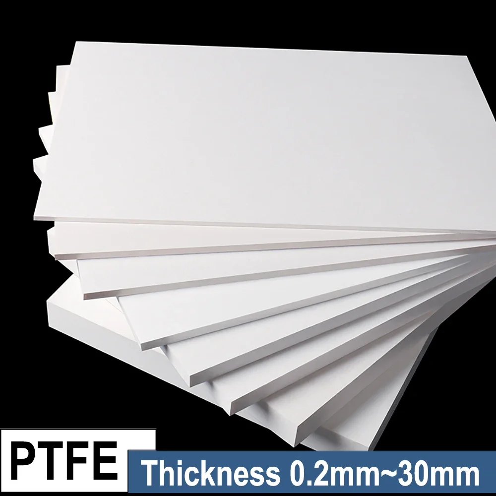 0.2mm~30mm PTFE Sheet Sheet, Anti-adhesive High Temperature Resistance 50x50mm~300x300mm