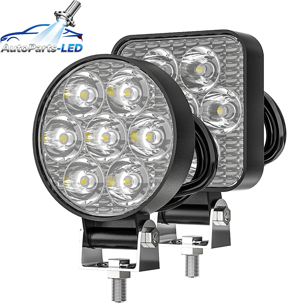 

10pcs Mini 2.5 "Square Mini Led Square Work Light Pole 7LED Cross Country Marine Spotlight 4X4 Jeep JK 4Wd Truck 9V-30V