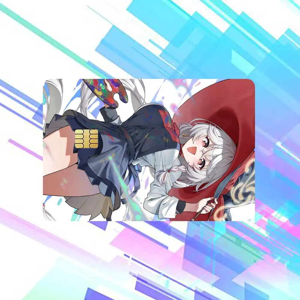 Eri Shirao Blue Archive Anime Girl  Sticker Film Tape Skin for Credit Card Debit Card Cartoon Waterproof Stickers