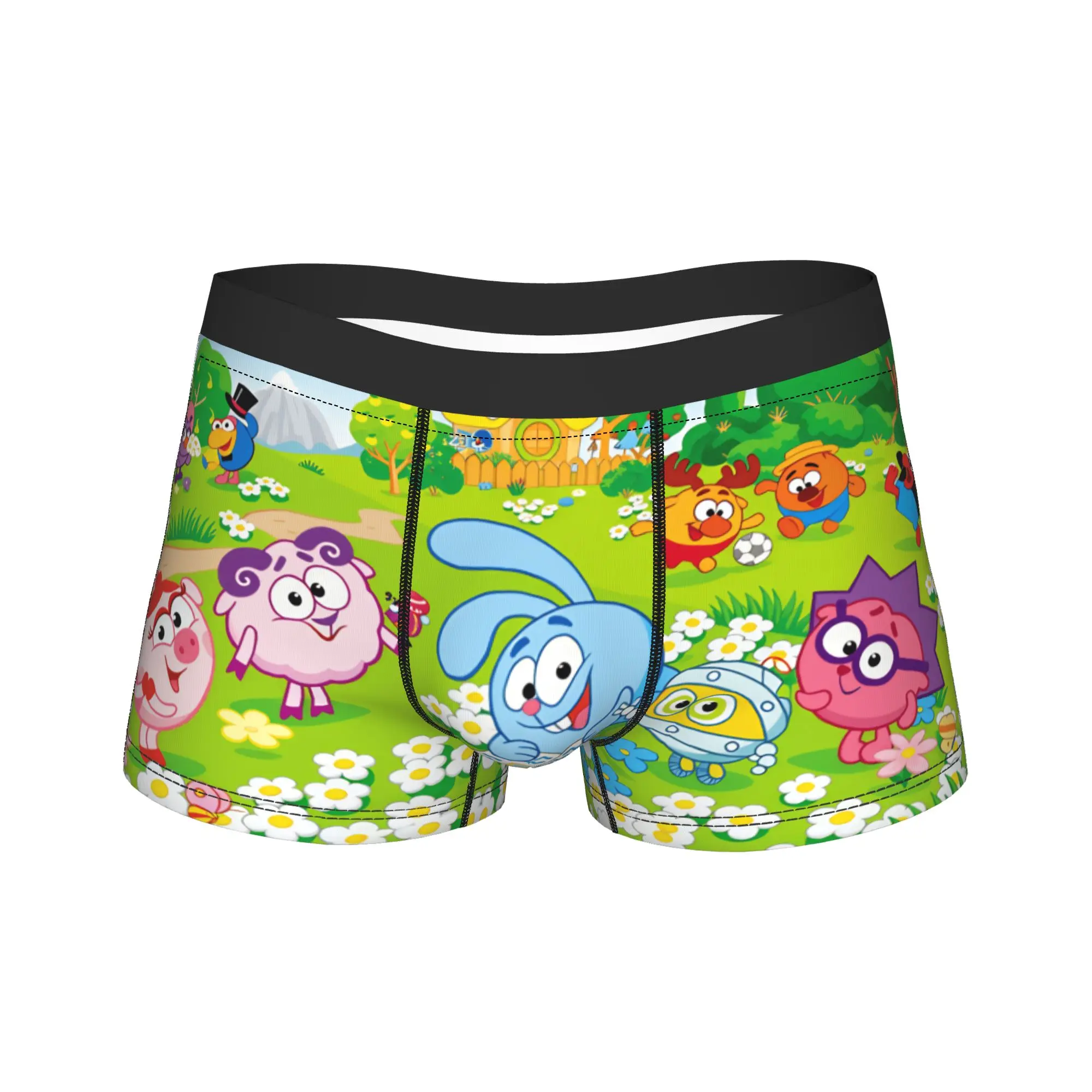 Kikoriki All Characters Garden Scene Poster Boxershorts  3D Pouch Underwear High Quality Boxer Brief Breathable Men Panties