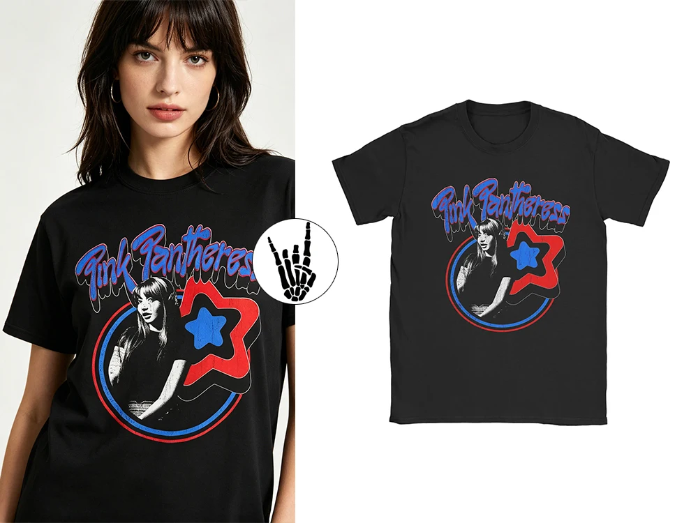 2026 Metallic Rock Style Summer Cotton T-Shirt Men's Crew Neck Graphic Print Women's Street Style Personalized Short-Sleeve Top