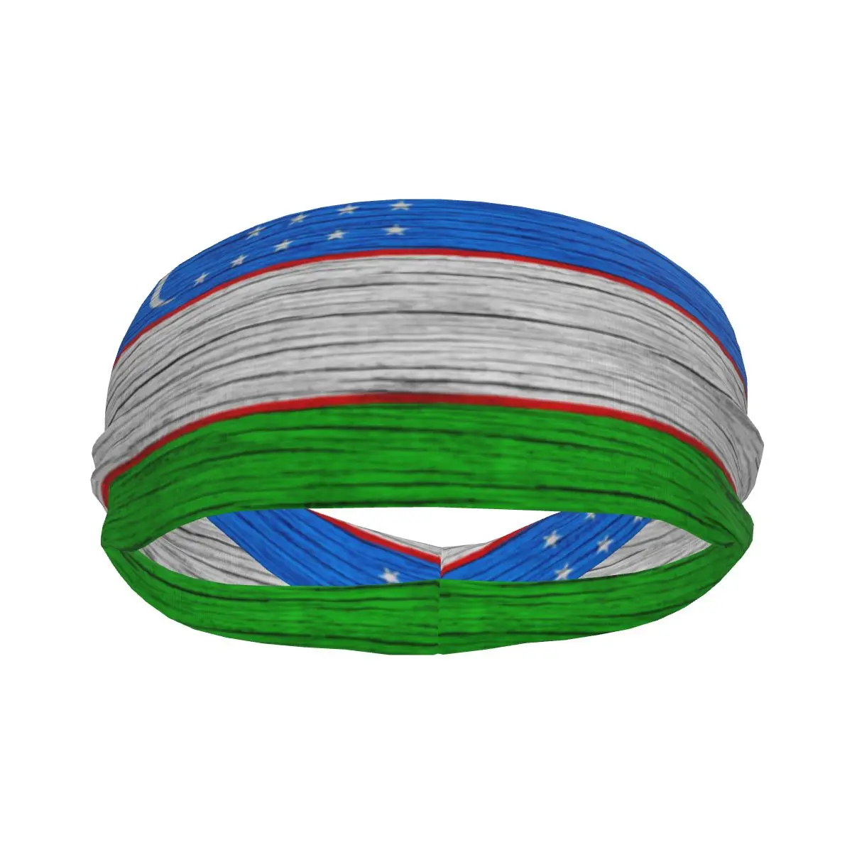 

Headband Sports Yoga Fitness Stretch Sweatband Hair Band Elasticity Headband Uzbekistan Flag Wood Texture