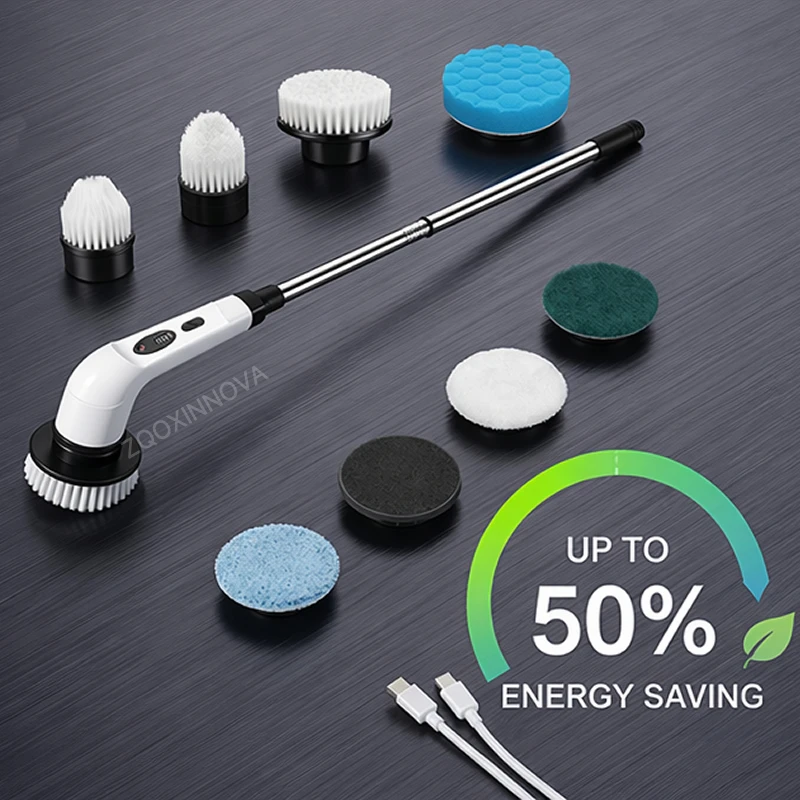 Household CordLess Electric Cleaning Brush Kitchen Gadgets Hair Brushes Bathroom Broom Toilet Mops Multifunctional Spin Scrubber