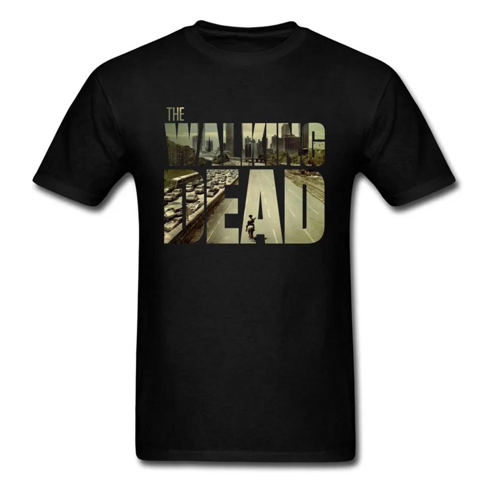 Camiseta de algodão estampa de The Walking Dead masculina e feminina, camiseta unissex, streetwear casual, tops da moda, manga curta, verão