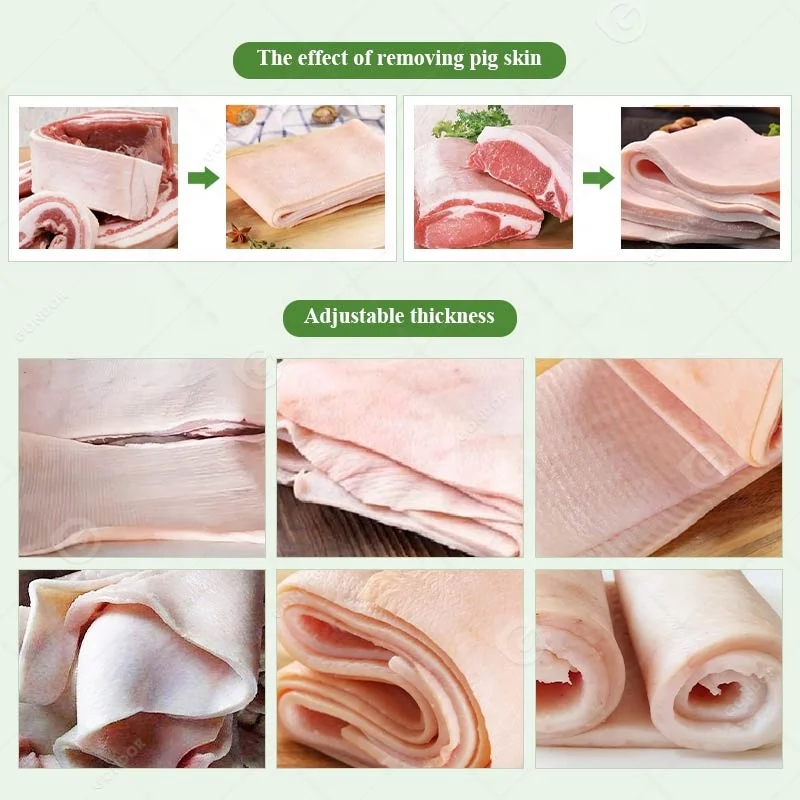 Carne De Cerdo Meat r Peel Remove Pig Pork Cow emover Peeling Cutter Machine